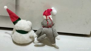 Christmas Plush Keychain Duo