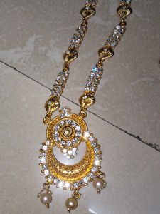 Golden Jhumka Earrings Necklace Set