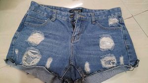 Distressed Denim Shorts