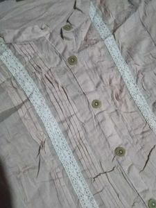 Blouse with Lace Trim Detail