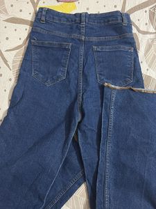 Dark Wash High Waist Straight Leg Denim Jeans