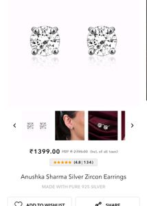 Giva silver Zircon Earrings