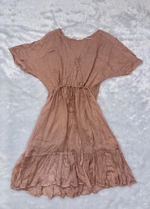 Pink Knee Length Dress Fits( M-L)