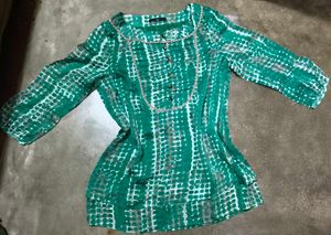 Green Patterned Vintage Top