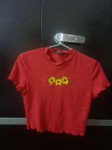 red crop top