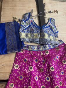 Blue & Pink Lehenga Choli