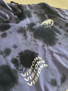 Purple Tie-Dye Cropped Hoodie – “VISIONS” Print