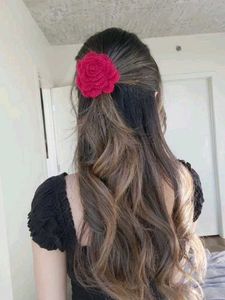 Crochet Rose Hair Clip