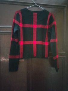 Red &amp; Black Plaid Pullover