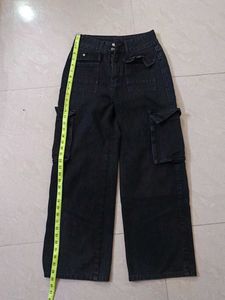 Black Cargo Jeans