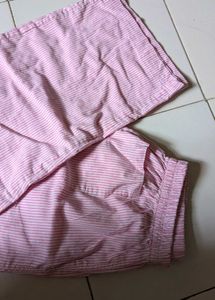 Pink Striped Wide Leg Pants