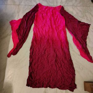 Ombre Silk Kurti with Designer Sleevesb
