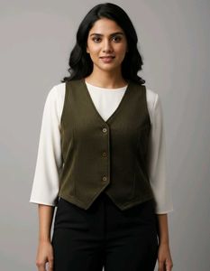 Vintage Olive Green Vest jacket