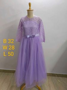 Lavender Lace & Tulle Gown