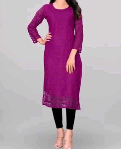 Stylish Purple Lace Kurti