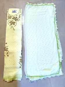 Stones Work Embroidered Semi Stitched Suit