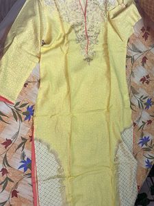 Yellow Embroidered Kurta Set