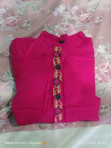 Stylish Pink Embroidered Kurta