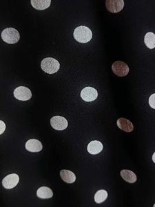 Black V-Neck Polka Dots Top/Tunic