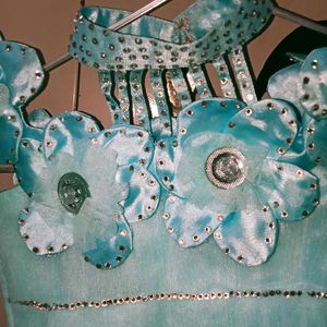 Blue Flower Girl Dress