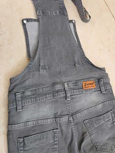 Gray Denim Overalls