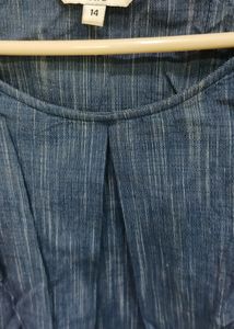 Chambray Cotton Fabric Formal Slvless Top