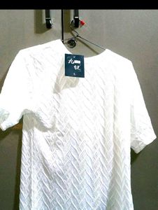 White Textured T-shirts for UNISEX