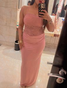 Savana Elegant Pink Slip Dress