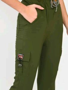Olive Green Cargo Joggers