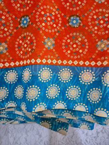 Bandhani orange Saree