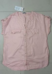 Peach Button-Down Top