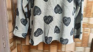 Heart Print Long Sleeve Top