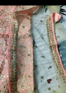 Peach Embellished Lehenga Set