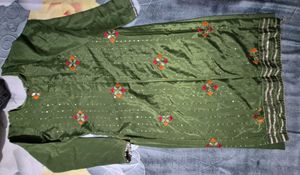 Green Straight Kurti With Dupatta