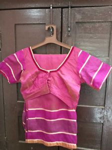 Magenta &amp; Mustard Comb. Kota Doria Silk Saree