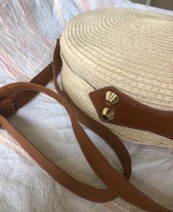 Round Straw Crossbody Bag