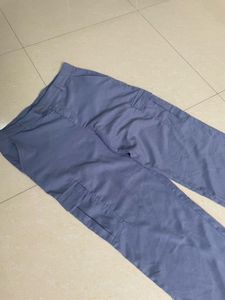 H&amp;M Blue Cargo Trouser High Waist
