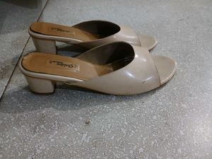 Beige Block Heels