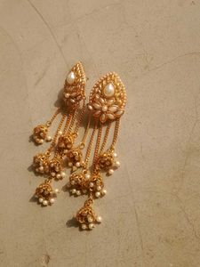Pearl &amp; Gold  KashmiriJhumka Earrings