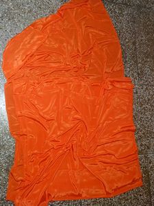 Orange  Crape Silk Fabric