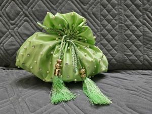 Green Beaded Pouch
