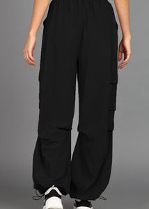 Black Baggy Fit Parachute Pants