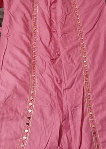 Pink Kurta with Mirror Work