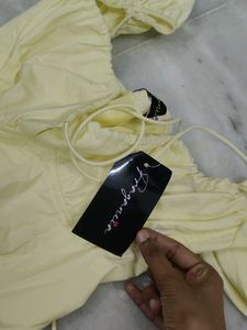 Yellow Bustier Cottage Core Dress