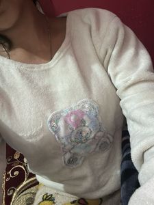 Cozy Plush Top - Bear Applique