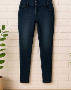 High-Waisted Dark Black Jeans