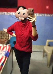 Maroon Knit Turtleneck Sweater