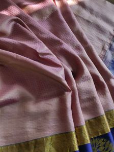 Pastel pink And blue Silk Saree
