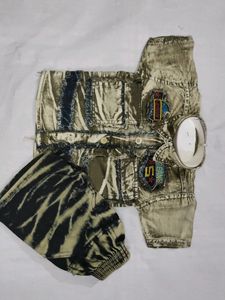 Baby Boy Cloth Set Army Print
