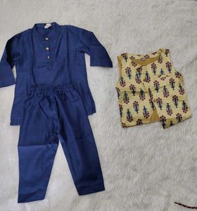 Boys Ethnic Kurta Pyjama With Jacket